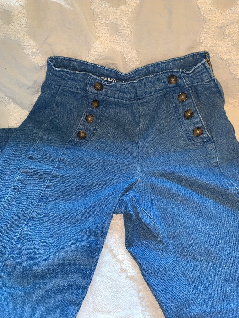 Old Navy High-Waist Sailor Button Jeans - Blue OP